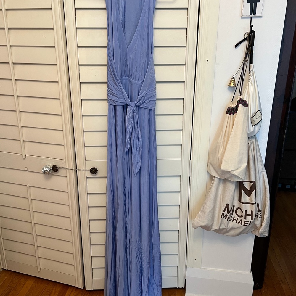 Marciano Light Periwinkle Maxi Dress with Waist Tie